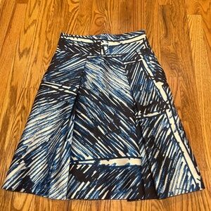Milly Abstract Art Skirt Blue